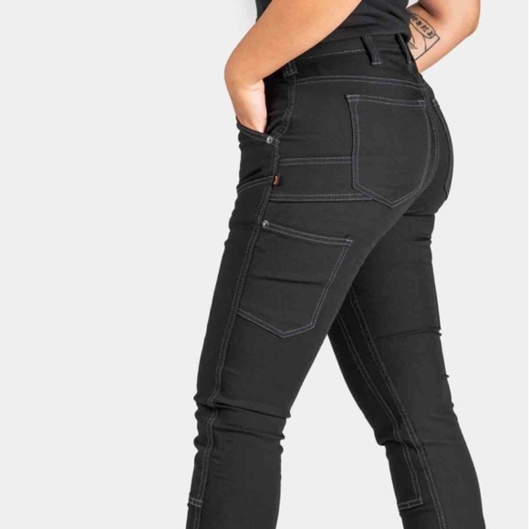 Dovetail Workwear Maven Slim No Fade Black Canvas, Midrise, Size 12/30 - Picture 3 of 12